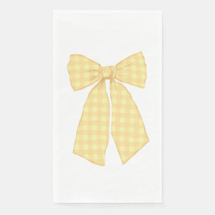 Moderne Peach Gingham Romantische Coquette Bow Servet