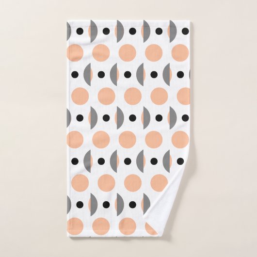 Moderne Peach Grey Circle Dot Bad Handdoek (Handdoek)