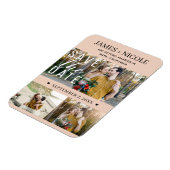 Moderne Peach Save the Date Wedding 3 Foto's Magneet (Linkerzijde)