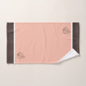 Moderne peach, White en Black Polka Dots and Leaf Bad Handdoek (Handdoek)