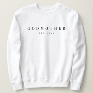Moderne peetmoeder heeft elegante typografie vastg trui