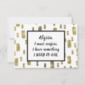 Moderne penseel goudkoper Bronze zijn mijn Bridesm RSVP Kaartje (Voorkant)