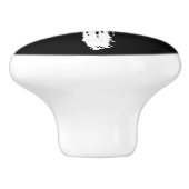 Moderne penseel kruis - Christelijke witte crucifi Keramische Knop (Zijkant)