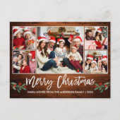 Moderne, penseel, script, 5 kerstfeest briefkaart (Voorkant)