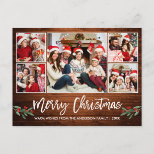 Moderne, penseel, script, 5 kerstfeest briefkaart