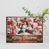 Moderne, penseel, script, 5 kerstfeest feestdagenkaart (Staand voorkant)