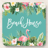 Moderne penseelbox met tropisch hout bier onderzetter (Voorkant)