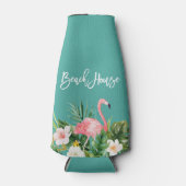 Moderne penseelbox met tropisch hout flesjeskoeler (Voorkant)