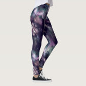 Moderne penseellijnblauwe en paarse Leggings (Rechts)