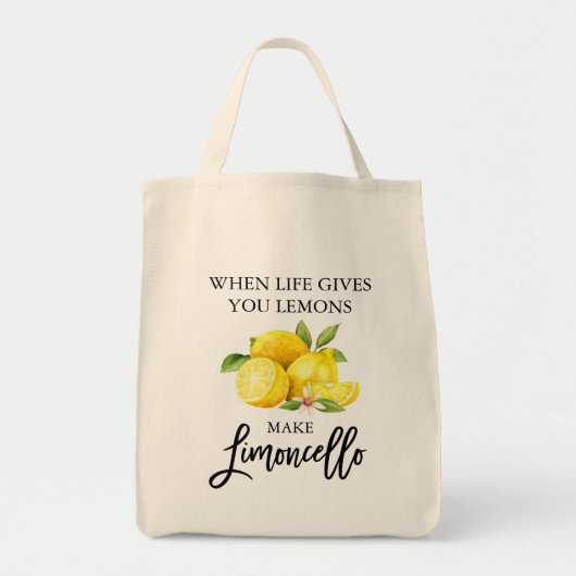 Moderne penseelmantel Limoncello Lemons Grocery Tote Bag (Voorkant)
