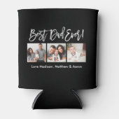 Moderne penseelscript 3 Foto's Beste vader ooit Blikjeskoeler (Voorkant)