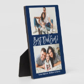 Moderne penseelscript Beste pap ooit 2 Fotoblauw Fotoplaat (Zijkant)