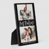 Moderne penseelscript Beste pap ooit 2 foto's Fotoplaat (Zijkant)