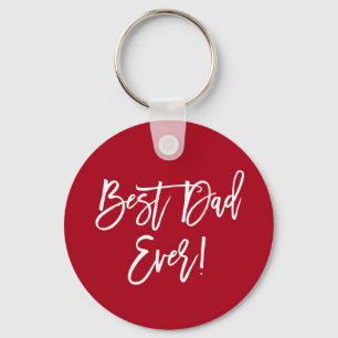 Moderne penseelscript Beste pap ooit rood Sleutelhanger