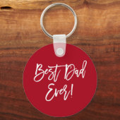 Moderne penseelscript Beste pap ooit rood Sleutelhanger (Voorkant)