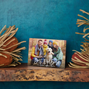 Moderne penseelscript Beste vader ooit foto Fotoplaat