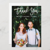 Moderne penseelscriptbride Groom Weddenschap Wt Bedankkaart (Voorkant / Achterkant)