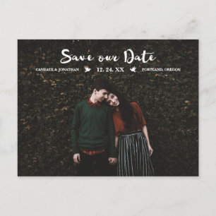 Moderne penseelscriptfoto De datum opslaan Aankondigingskaart