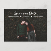 Moderne penseelscriptfoto De datum opslaan Aankondigingskaart (Voorkant)