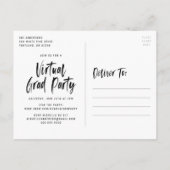 Moderne penseelscriptfoto Virtuele GraduPartij Uitnodiging Briefkaart (Achterkant)