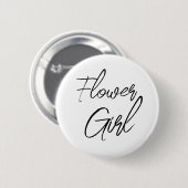 Moderne Penseelscriptie Bloemenmeisje Bridal Party Ronde Button 5,7 Cm (Voorkant /achterkant)