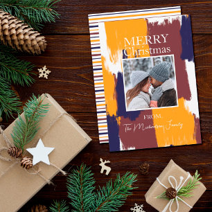 Moderne penseelskunst FotoKerstmis Feestdagenkaart