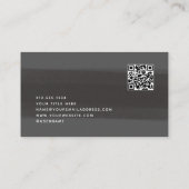 Moderne penseelstreek | Donkergrijs met QR-code Visitekaartje (Achterkant)