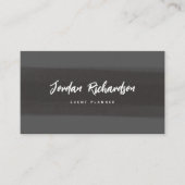 Moderne penseelstreek | Donkergrijs met QR-code Visitekaartje (Voorkant)