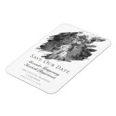 Moderne penseelstreekfoto De datum opslaan | Wit Magneet (Linkerzijde)