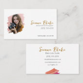 Moderne penseelstreekfotograaf visitekaartje (Voorkant / Achterkant)