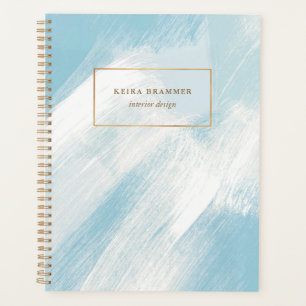 Moderne penseelstreken blauw Aqua Planner