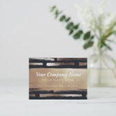 Moderne penseelstreken Bronze Folie Navy Professio Visitekaartje (Staand voorkant)