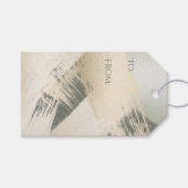 Moderne penseelstreken goud op Spruce Green Cadeaulabel (Voorkant (Horizontaal))