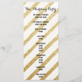 Moderne penseelstreken gouden strepen Trouwprogram Programma (Achterkant)