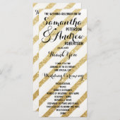 Moderne penseelstreken gouden strepen Trouwprogram Programma (Voorkant / Achterkant)