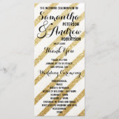 Moderne penseelstreken gouden strepen Trouwprogram Programma (Voorkant)