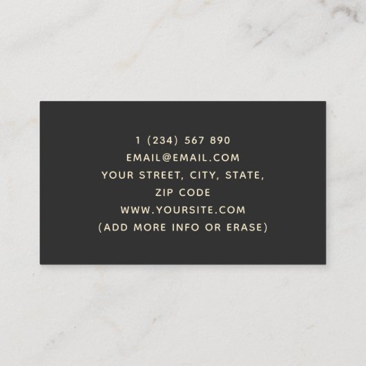 Moderne penseelverf druipend minimaal elegant zwar visitekaartje (Achterkant)