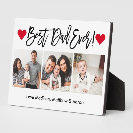 Moderne penseelweergave 3 Foto beste vader ooit Fotoplaat (Zijkant)
