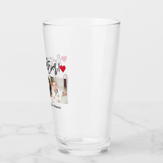 Moderne penseelweergave 3 Foto beste vader ooit Glas (Links)