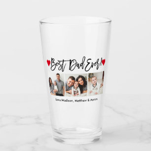 Moderne penseelweergave 3 Foto beste vader ooit Glas