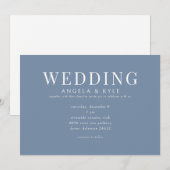 Moderne Periwinkle Horizontale Bruiloft Uitnodigin Kaart (Voorkant / Achterkant)