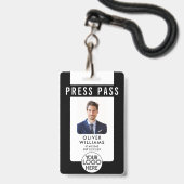 Moderne pers ID Photo Badge Business Logo QR Code (Voorkant met koord)