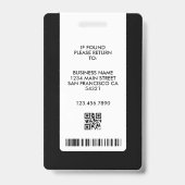 Moderne pers ID Photo Badge Business Logo QR Code (Achterkant)