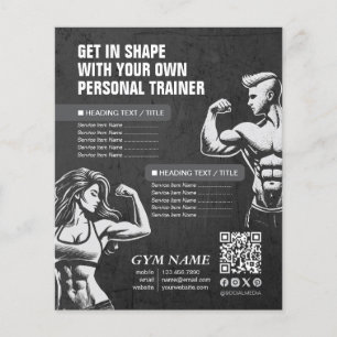 Moderne Personal Fitness Trainer Menu's Prijslijst Flyer
