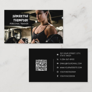 Moderne Personal Trainer Fitness foto noodlijdend Visitekaartje
