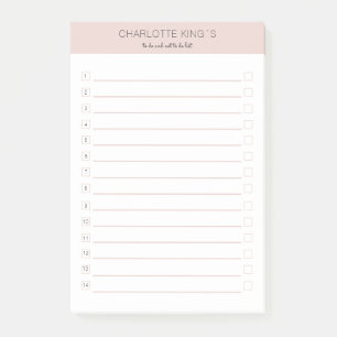 Moderne personaliseerbare beige-roze wit post-it® notes