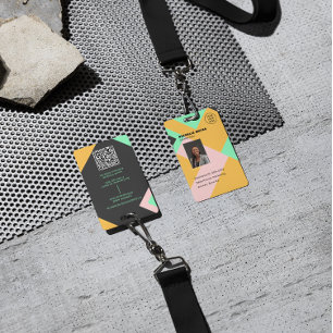 Moderne personeelsfoto ID bedrijfsbeveiliging QR Badge