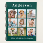 Moderne Personnalisé 9 Photo Collage Emerald Green (Devant)