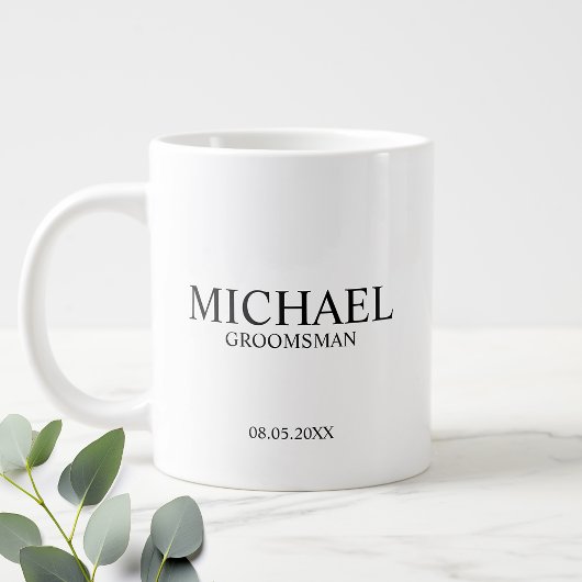 Moderne Personnalisé Groomsman Coffee Mug