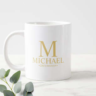 Moderne Personnalisé Groomsman Coffee Mug